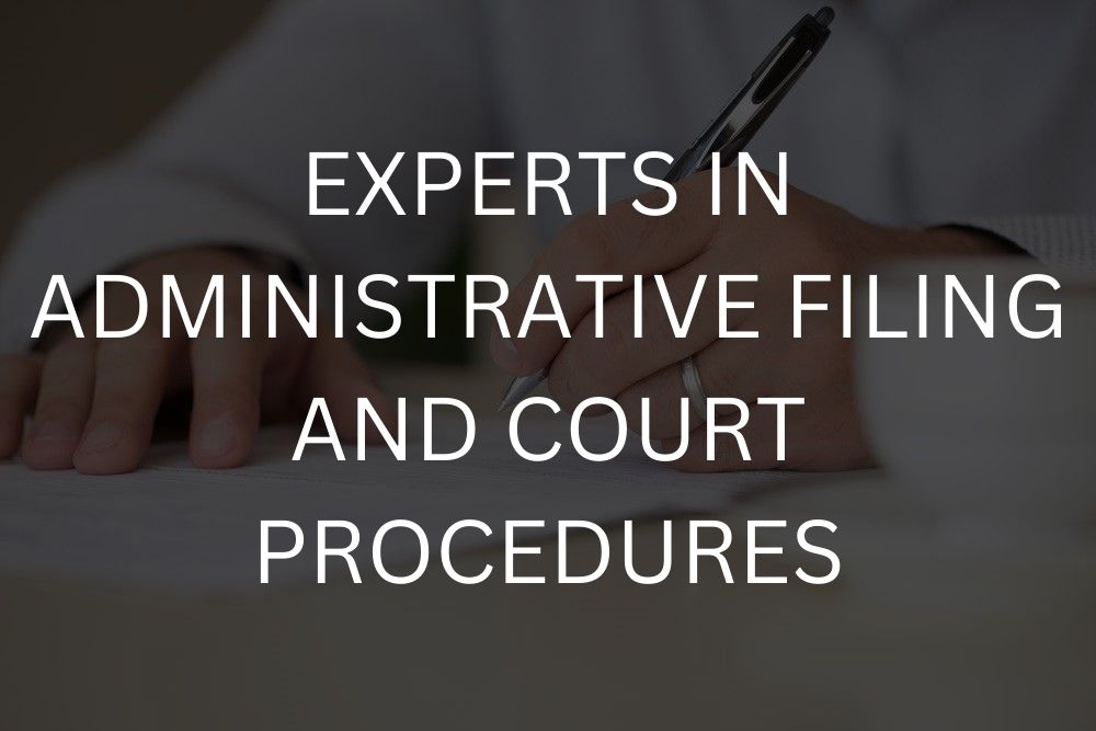 Experts in administrative filing and court procedures